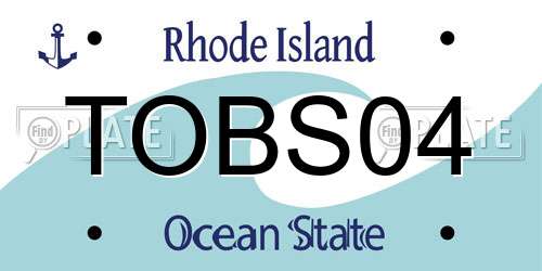 TOBS04 Rhode Island License Plate
