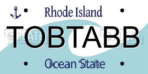 TOBTABB Rhode Island License Plate