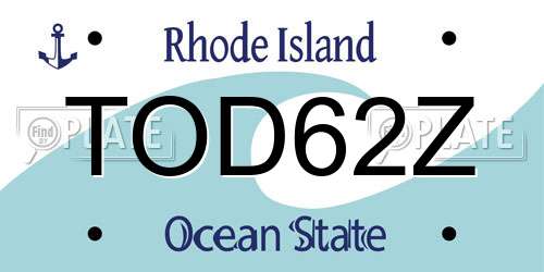 TOD62Z Rhode Island License Plate