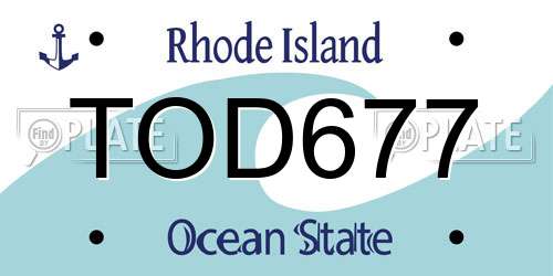 TOD677 Rhode Island License Plate