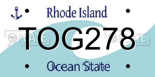 TOG278 Rhode Island License Plate