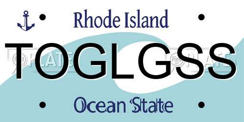 TOGLGSS Rhode Island License Plate