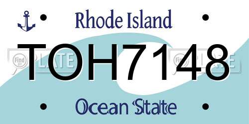 TOH7148 Rhode Island License Plate