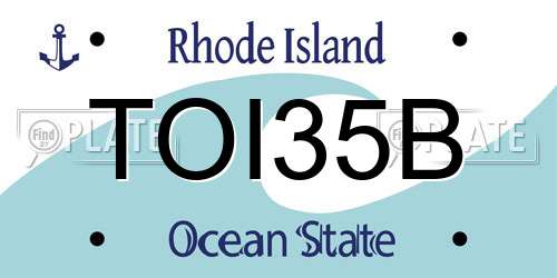 TOI35B Rhode Island License Plate