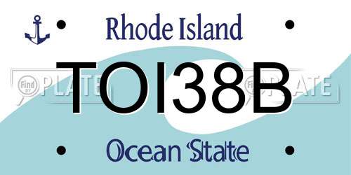 TOI38B Rhode Island License Plate