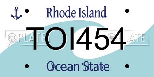 TOI454 Rhode Island License Plate