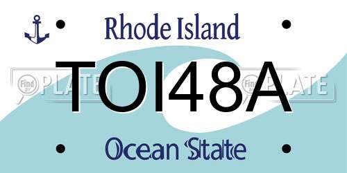 TOI48A Rhode Island License Plate