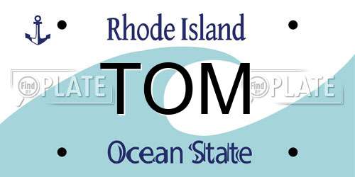 TOM Rhode Island License Plate