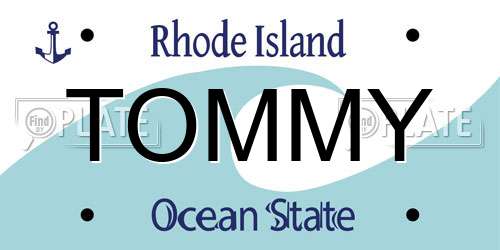 TOMMY Rhode Island License Plate