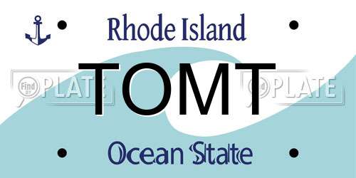 TOMT Rhode Island License Plate