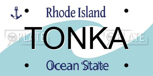TONKA Rhode Island License Plate