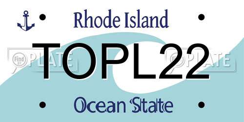 TOPL22 Rhode Island License Plate