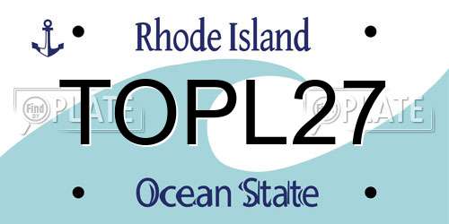 TOPL27 Rhode Island License Plate