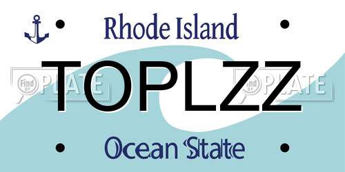 TOPLZZ Rhode Island License Plate