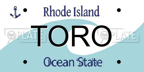 TORO Rhode Island License Plate