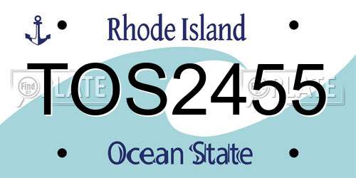 TOS2455 Rhode Island License Plate
