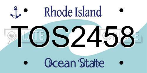 TOS2458 Rhode Island License Plate