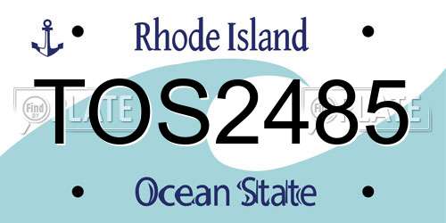TOS2485 Rhode Island License Plate