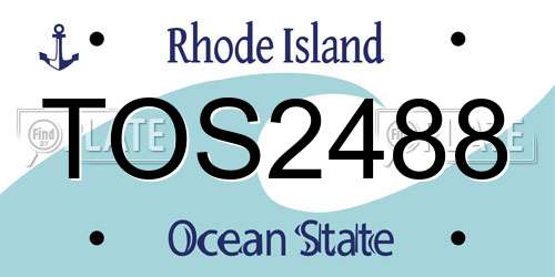 TOS2488 Rhode Island License Plate