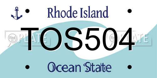 TOS504 Rhode Island License Plate