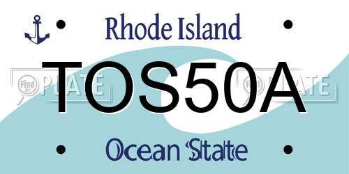 TOS50A Rhode Island License Plate
