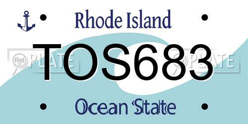 TOS683 Rhode Island License Plate