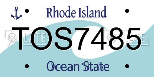 TOS7485 Rhode Island License Plate