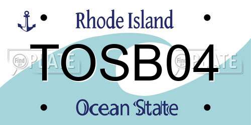 TOSB04 Rhode Island License Plate