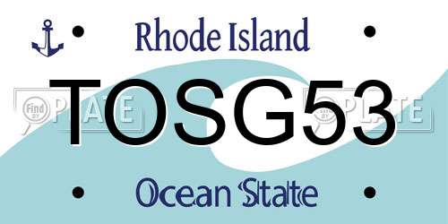TOSG53 Rhode Island License Plate