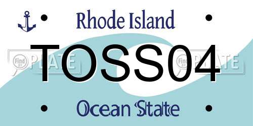 TOSS04 Rhode Island License Plate
