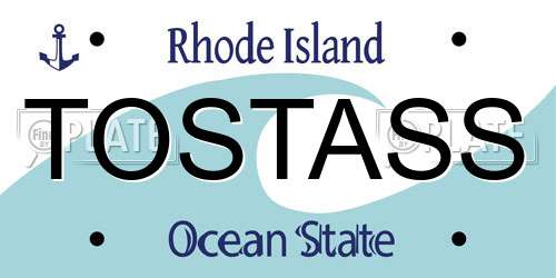 TOSTASS Rhode Island License Plate
