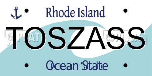 TOSZASS Rhode Island License Plate