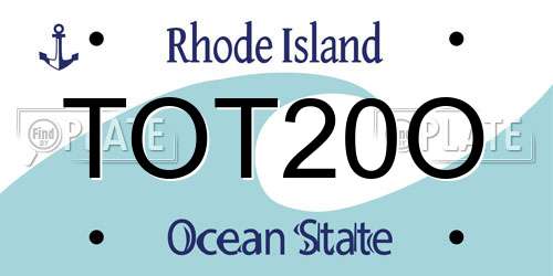 TOT20O Rhode Island License Plate