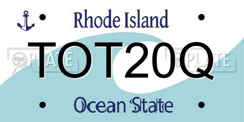 TOT20Q Rhode Island License Plate