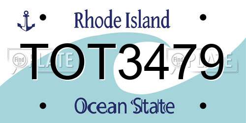 TOT3479 Rhode Island License Plate