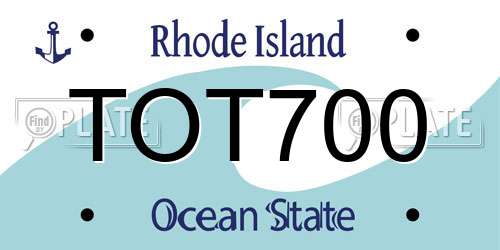 TOT700 Rhode Island License Plate