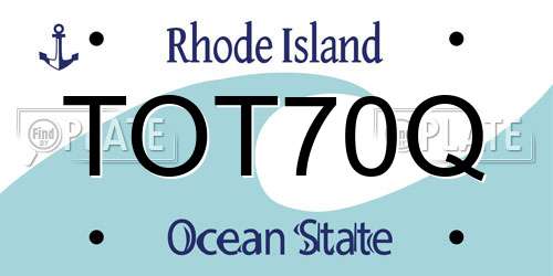 TOT70Q Rhode Island License Plate