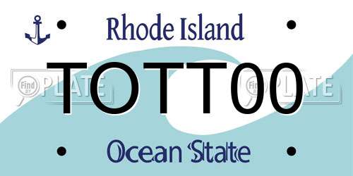 TOTT00 Rhode Island License Plate