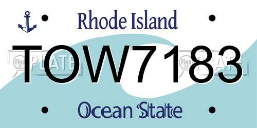 TOW7183 Rhode Island License Plate