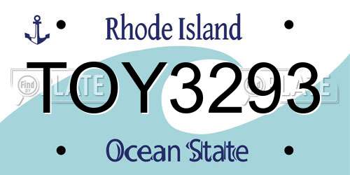 TOY3293 Rhode Island License Plate
