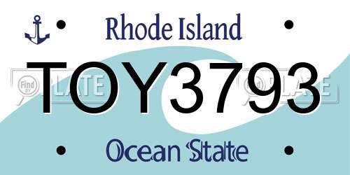 TOY3793 Rhode Island License Plate