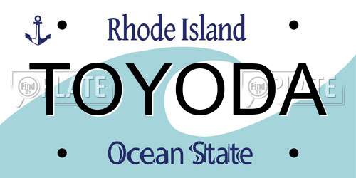 TOYODA Rhode Island License Plate