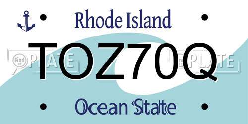 TOZ70Q Rhode Island License Plate