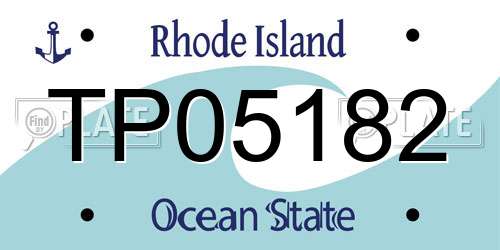TP05182 Rhode Island License Plate