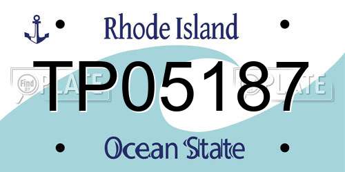 TP05187 Rhode Island License Plate