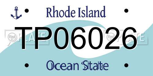 TP06026 Rhode Island License Plate