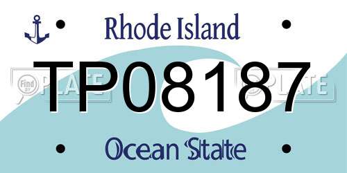 TP08187 Rhode Island License Plate