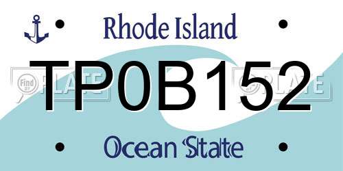 TP0B152 Rhode Island License Plate