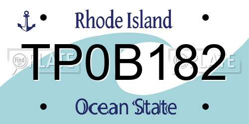 TP0B182 Rhode Island License Plate