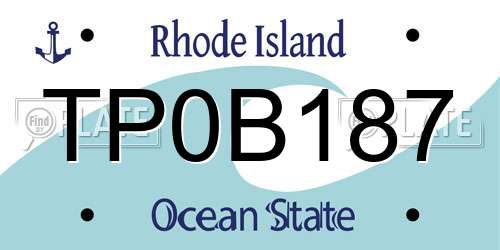 TP0B187 Rhode Island License Plate